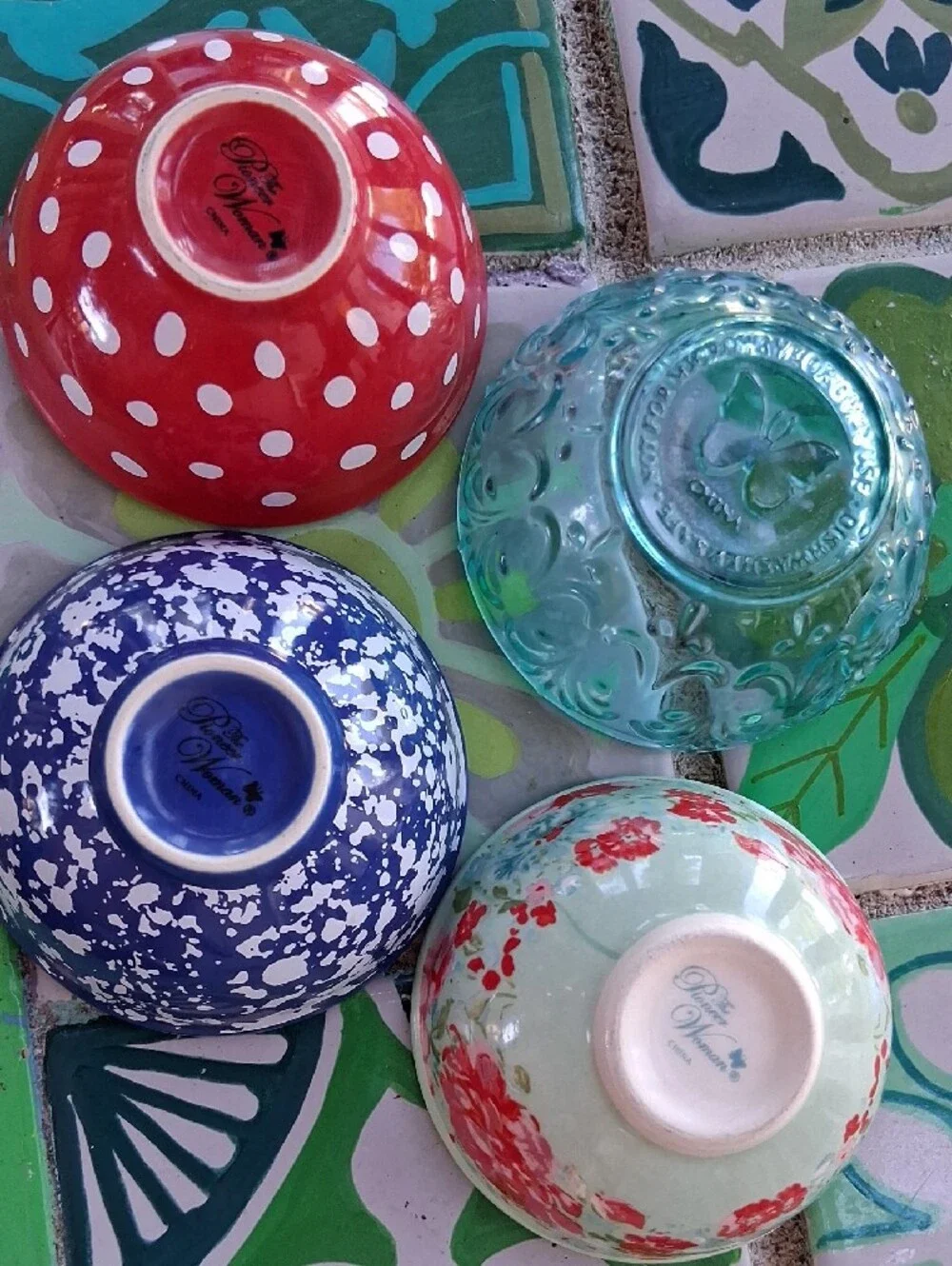 The Pioneer Woman Blue, Red, Turquoise Condiment Bowls - Set Of 4